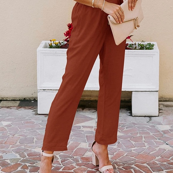 Paperbag Waist Linen Pant - Picture 2 of 7